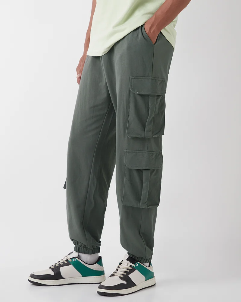 بيواكوف بنطلون رياضي رجالي رمادي فضفاض دافئ